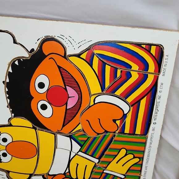 PLAYSKOOL Sesame Street Bert And Ernie Friends 1976 Wooden Puzzle - Picture 4 of 8